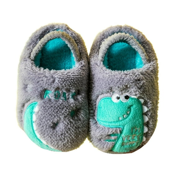 Mostsola Girls Boys Cute Cartoon Slippers Slip on Non-Slip Kids Plush Warm Winter House Shoes