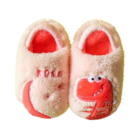 Mostsola Girls Boys Cute Cartoon Slippers Slip on Non-Slip Kids Plush Warm Winter House Shoes