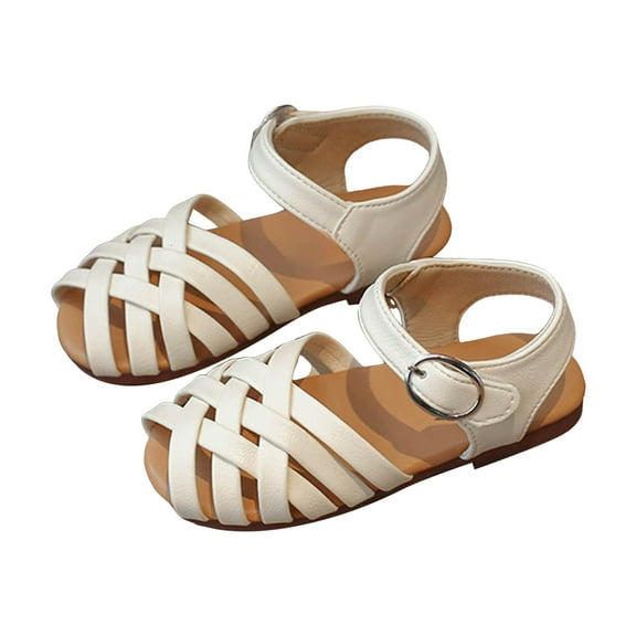 Mostsola Girls Gladiator Sandals Open Toe Strappy Flats Fisherman Cross Strap Sandals Dress Shoes
