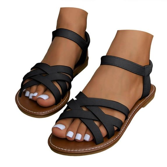 Mostsola Gladiator Sandals for Women 2025 Casual Slingback Flats Crisscross Strap Summer Dress Shoes