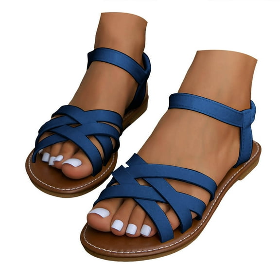 Mostsola Gladiator Sandals for Women 2025 Casual Slingback Flats Crisscross Strap Summer Dress Shoes