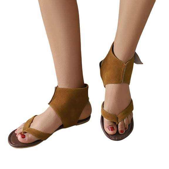 Mostsola Gladiator Sandals for Women Summer Dressy Western Ankle Strap Beach Shoes Flip Flops Flats