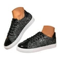 thumbnail image 1 of Mostsola Glitter Sneakers for Women Lace up Tennis Shoes Fashion Sparkly Low Top Walking Shoes, 1 of 8