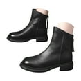 thumbnail image 1 of Mostsola Gogo Ankle Boots for Women Fashion Round Toe Short Boots Block Heel Zipper Booties, 1 of 7