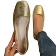thumbnail image 1 of Mostsola Gold Flats Shoes for Women Square Toe Ballet Shoes Fashion Dressy Slip on Wedding Shoes, 1 of 9