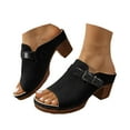 thumbnail image 1 of Mostsola Heeled Sandals for Women 2025 Open Toe Slippers Block Heel Pumps Shoes Casual Slides, 1 of 9