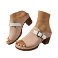 thumbnail image 1 of Mostsola Heeled Sandals for Women 2025 Open Toe Slippers Block Heel Pumps Shoes Casual Slides, 1 of 9