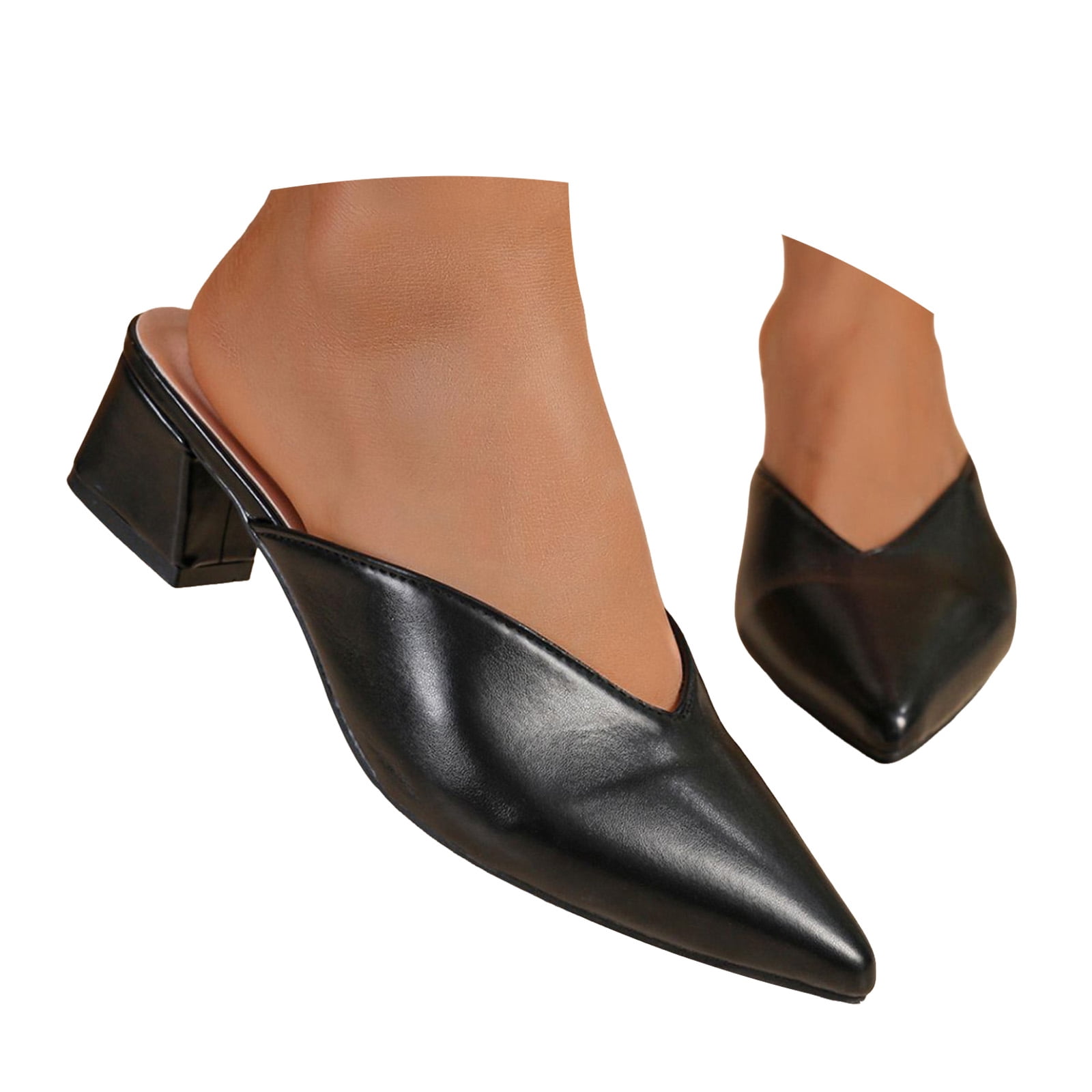 Mostsola Heels for Women Pointed Closed Toe Pumps Slip on Backless ...