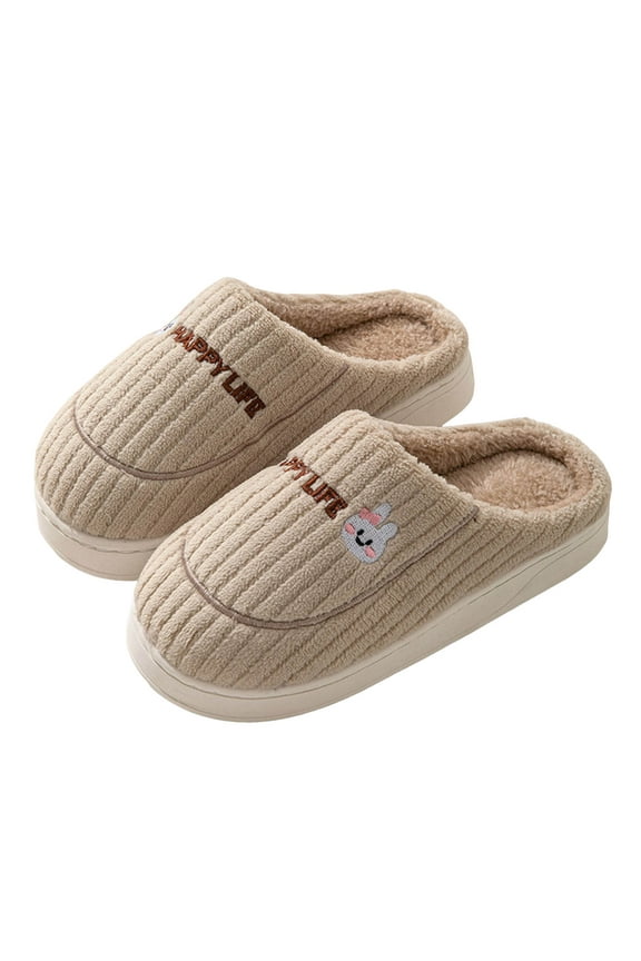 House Slippers for Women Cute Memory Foam Warm Plush Casual Soft Sole Slip on Shoes