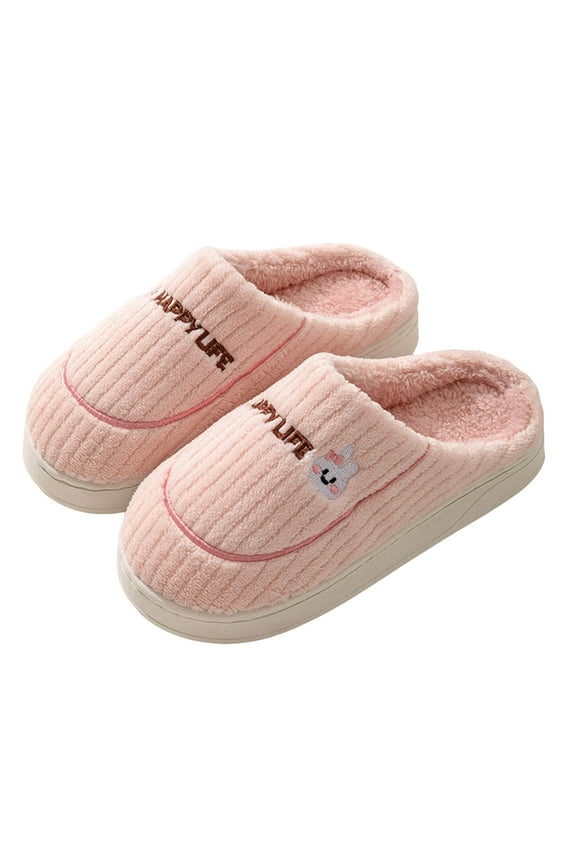 House Slippers for Women Cute Memory Foam Warm Plush Casual Soft Sole Slip on Shoes