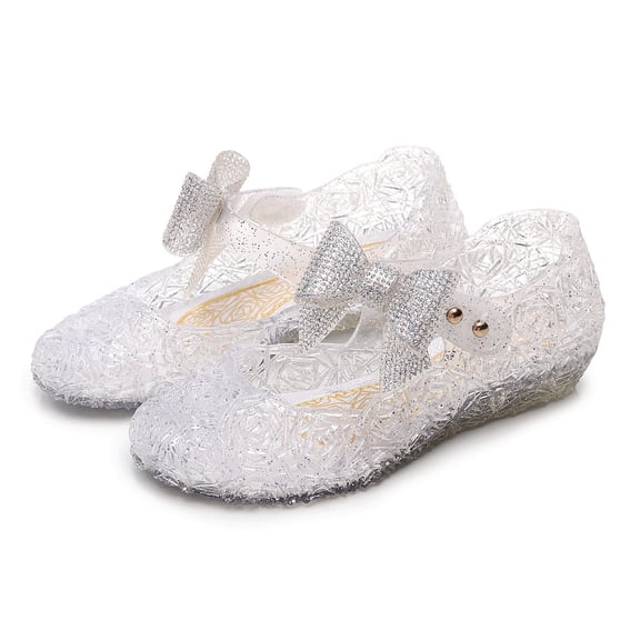 Mostsola Jelly Shoes for Girls Little Kids Princess Sandals Casual Glitter Bow Dress Shoes