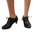 thumbnail image 1 of Mostsola Kitten Heels for Women Retro Lace up Oxford Shoes Casual Business Work Dress Shoes, 1 of 5