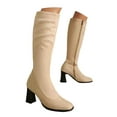 thumbnail image 1 of Mostsola Knee High Boots Women Heel Zip up Suede Fall Boots for Women 2025 Mid Calf Boots, 1 of 9