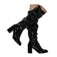 thumbnail image 1 of Mostsola Knee High Boots Women Pointed Toe Mid Heel Pull on Slouchy Boots with Zipper, 1 of 9