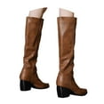 thumbnail image 1 of Mostsola Knee High Boots Women Slouchy Square Toe Heel Mid Calf Boots Pull on Fall Boots, 1 of 9