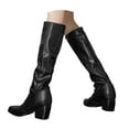 thumbnail image 1 of Mostsola Knee High Boots Women Slouchy Square Toe Heel Mid Calf Boots Pull on Fall Boots, 1 of 8