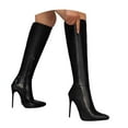 thumbnail image 1 of Mostsola Knee High Boots Women Stiletto Pointed Toe Tall Boots Sexy Leather Zip up High Heels, 1 of 9