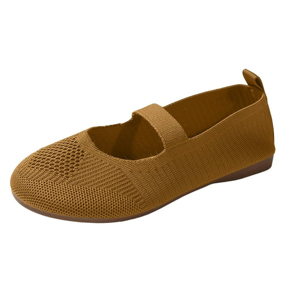 Mostsola Knit Mesh Ballet Flats Shoes for Women Comfortable Mary Jane Walking Slip on Dressy Shoes