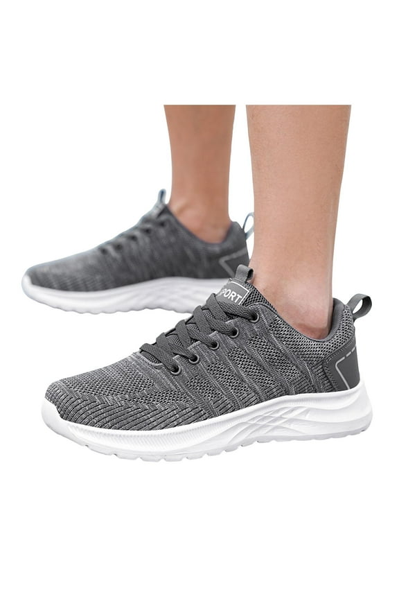 Lace up Running Shoes for Men Lightweight Mesh Sneakers Comfortable Gym Tennis Shoes