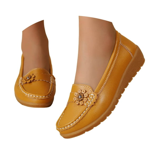 Mostsola Loafers for Women Comfort Slip on Walking Shoes Low Wedge Casual Dress Shoes Flats