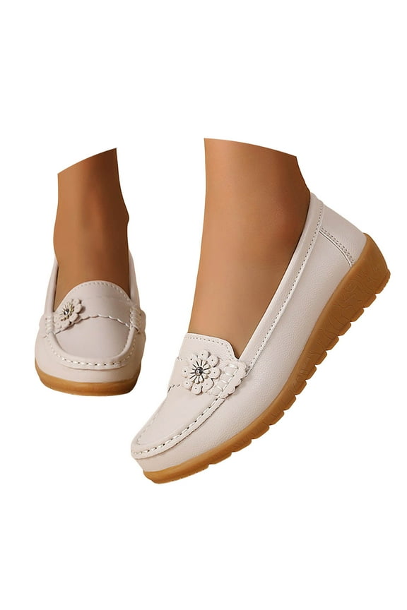 Loafers for Women Comfort Slip on Walking Shoes Low Wedge Casual Dress Shoes Flats