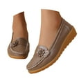 thumbnail image 1 of Mostsola Loafers for Women Comfort Slip on Walking Shoes Low Wedge Casual Dress Shoes Flats, 1 of 8