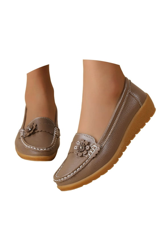 Loafers for Women Comfort Slip on Walking Shoes Low Wedge Casual Dress Shoes Flats