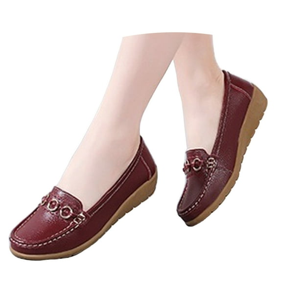 Mostsola Loafers for Women Comfortable Low Wedge Walking Shoes Non-Slip Business Casual Shoes