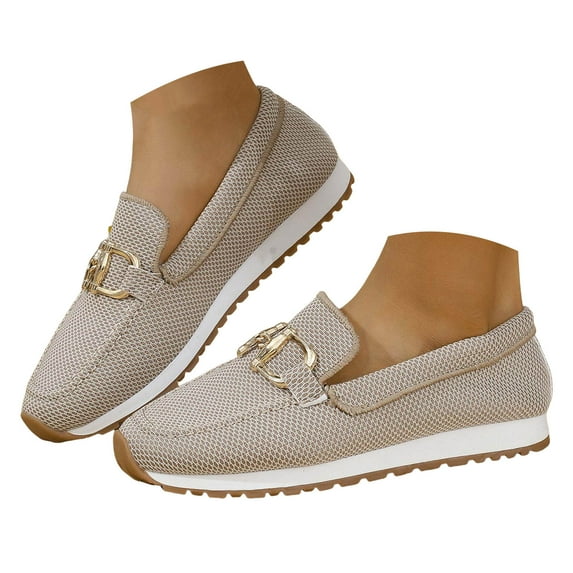 Mostsola Loafers for Women Fashion Chain Sneakers Non-Slip Walking Shoes Slip on Casual Flats