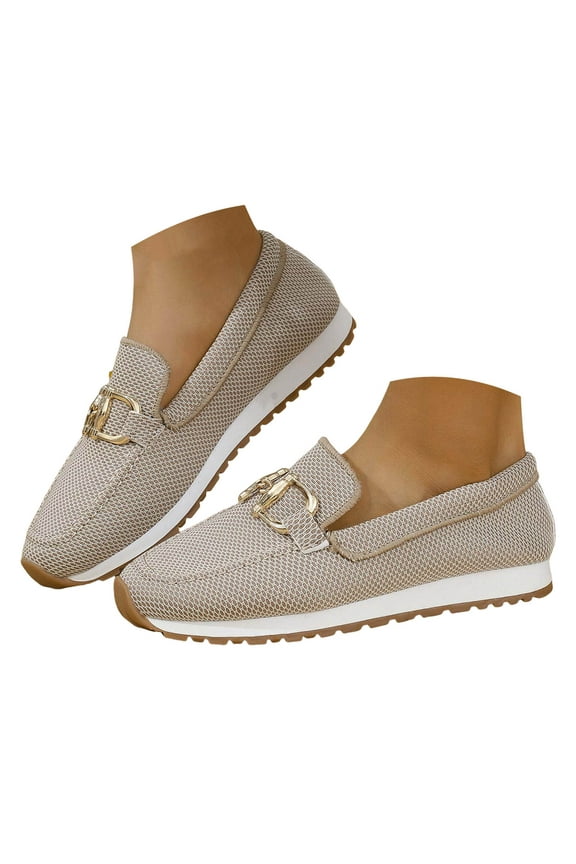 Loafers for Women Fashion Chain Sneakers Non-Slip Walking Shoes Slip on Casual Flats