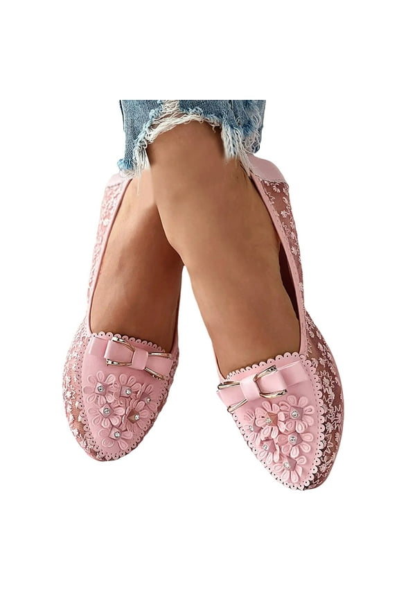 Loafers for Women Lace Mesh Slip on Shoes Flower Walking Shoes Casual Summer Flats Shoes