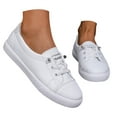 thumbnail image 1 of Mostsola Loafers for Women Lace up White Sneakers Casual Lightweight Soft Slip on Flats Shoes, 1 of 9