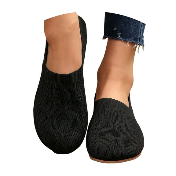 Mostsola Loafers for Women Lightweight Knitted Slip on Dress Shoes Round Toe Ballet Flats Shoes