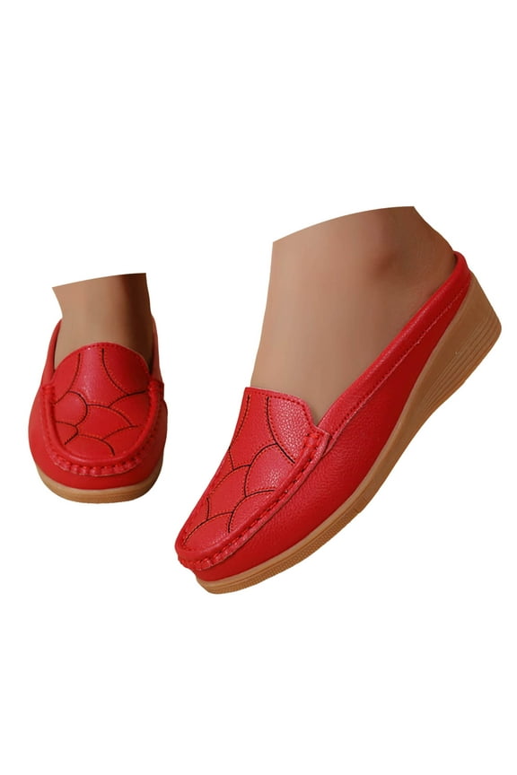 Loafers for Women Slip on Slides Mules Shoes Casual Platform Penny Loafers Wedges