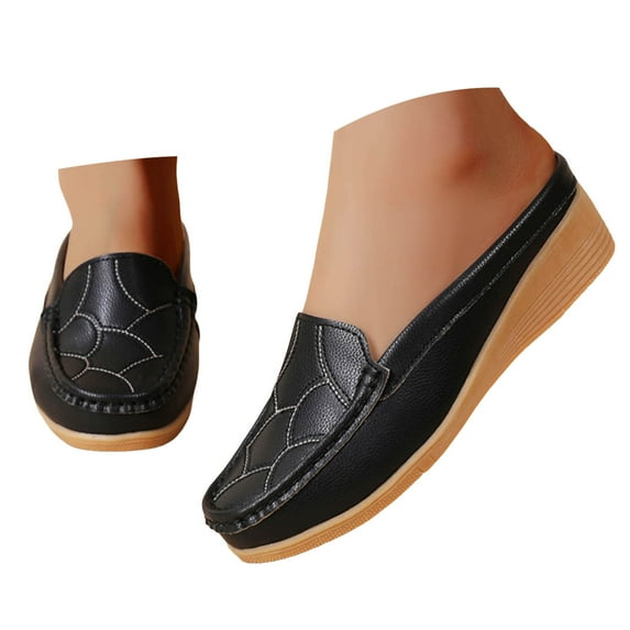 Mostsola Loafers for Women Slip on Slides Mules Shoes Casual Platform Penny Loafers Wedges