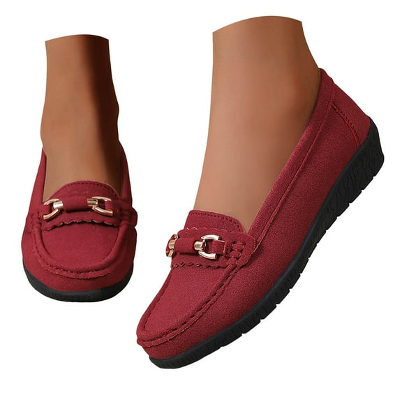 Mostsola Loafers for Women Suede Casual Walking Shoes Non-Slip Comfortable Flats Driving Shoes