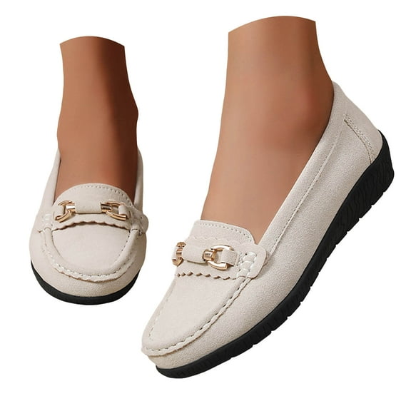 Mostsola Loafers for Women Suede Casual Walking Shoes Non-Slip Comfortable Flats Driving Shoes