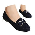 thumbnail image 1 of Mostsola Loafers for Women Suede Trendy Metal Bowknot Slip on Dress Shoes Casual Walking Flats, 1 of 7