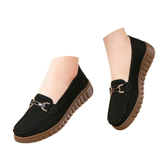 Mostsola Loafers for Women Suede Wedge Penny Loafers Comfort Slip on Driving Walking Shoes