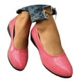 thumbnail image 1 of Mostsola Low Wedges for Women Vintage Pattern Slip on Dressy Shoes Closed Toe Casual Heels, 1 of 9