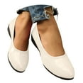 thumbnail image 1 of Mostsola Low Wedges for Women Vintage Pattern Slip on Dressy Shoes Closed Toe Casual Heels, 1 of 9
