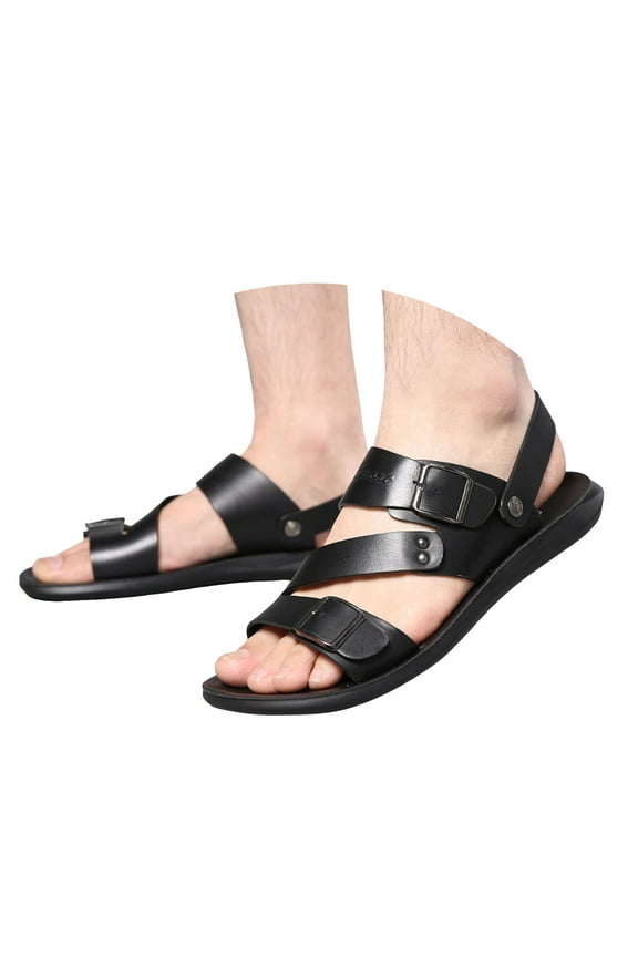 Mens Sandals 2025 Comfortable Adjustable Slides Summer Slippers Lightweight Beach Shoes