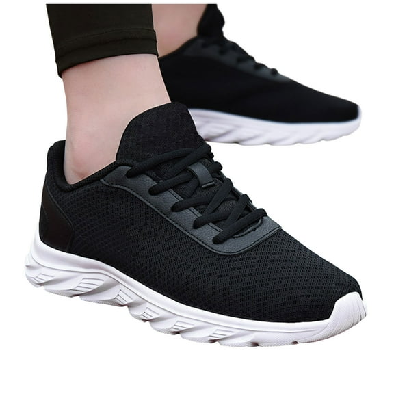 Mostsola Mens Sneakers Knit Lace up Running Shoes Comfortable Breathable Walking Shoes Flats