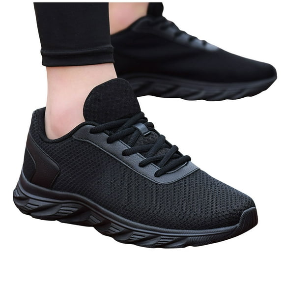 Mostsola Mens Sneakers Knit Lace up Running Shoes Comfortable Breathable Walking Shoes Flats