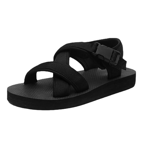 Mostsola Mens Walking Sandals Snap on Flat Beach Sandals Crisscross Strap Casual Sports Sandals