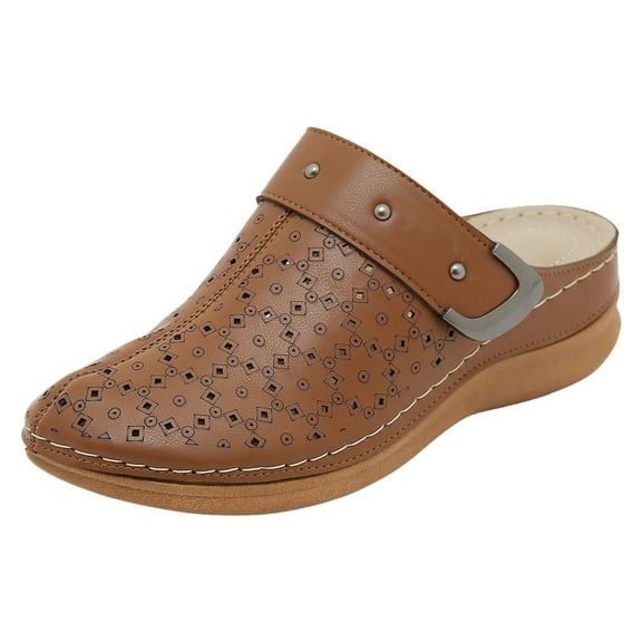 Mostsola Mules for Women Closed Toe Clogs Shoes Comfortable Arch Support Slip on Wedge Sandals