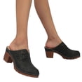 thumbnail image 1 of Mostsola Mules for Women Flower Hollow out Slip on Closed Toe Chunky Stacked Heeled Sandals, 1 of 6