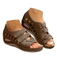 thumbnail image 1 of Mostsola Orthopedic Sandals for Women 2025 Hollow out Open Toe Hook and Loop Wedge Sandals, 1 of 8