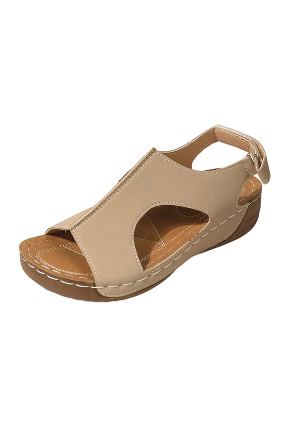 Orthotic Wedge Sandals for Women with Arch Support Opoen Toe Cutout Slingback Sandals