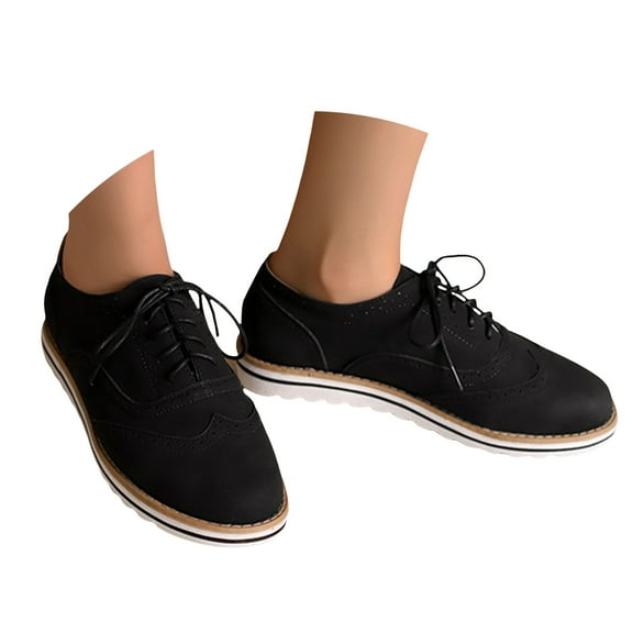 Mostsola Oxford Shoes for Women Lace up Wingtip Business Casual Shoes Retro Flats Derby Shoes